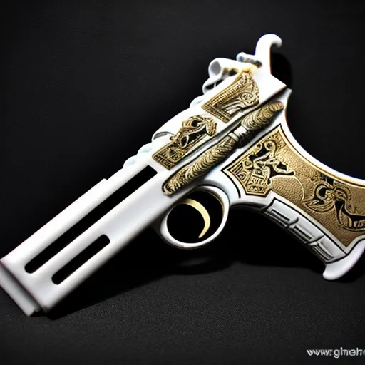 Prompt: mythical bone handgun