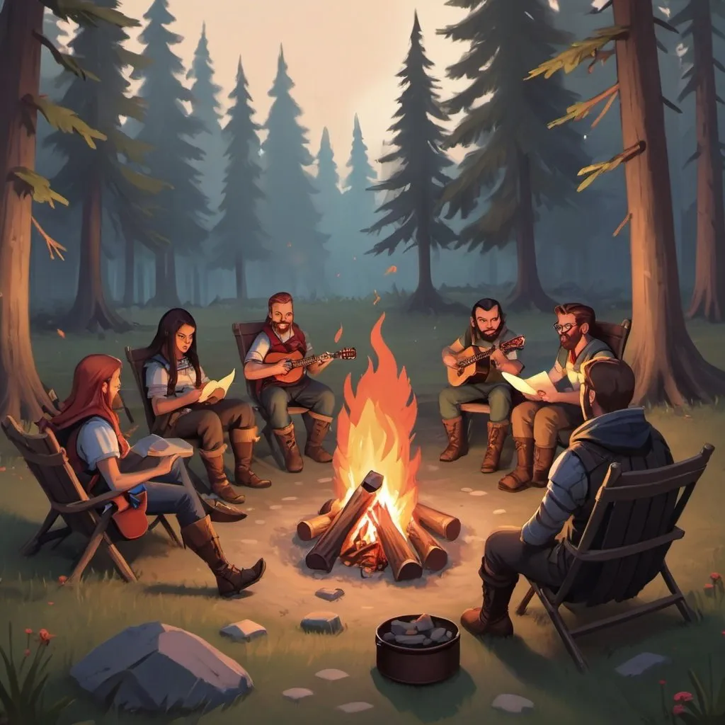 Prompt: campfire dnd 