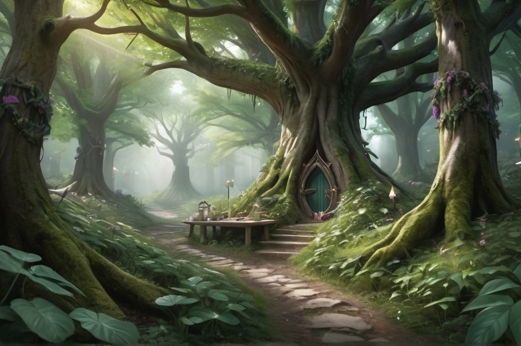 Prompt: magical fey forest dnd photorealistic