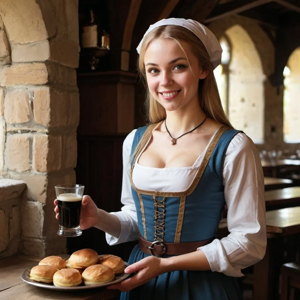 Prompt: medieval waitress 