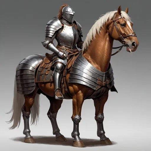 Prompt: warhorse with armor dnd