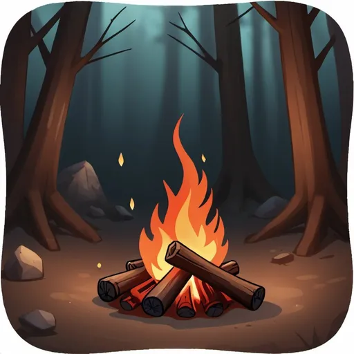 Prompt: campfire icon for dnd no background