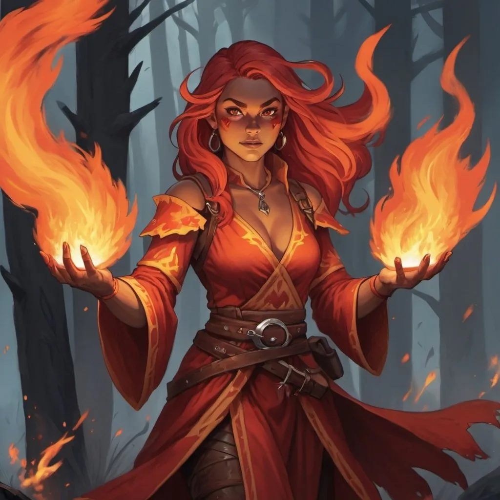 Prompt: wildfire spirit dnd 5e character
