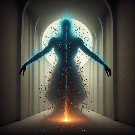 Prompt: Full‑body wide shot, cinematic horror, the apparition mid‑lunge with arms outstretched, abandoned hallway with cracked walls and scorch marks, teleportation trail and motion‑blur echoes behind her, volumetric lighting, particle haze, spectral distortion, chromatic aberration, masterpiece, best quality.
