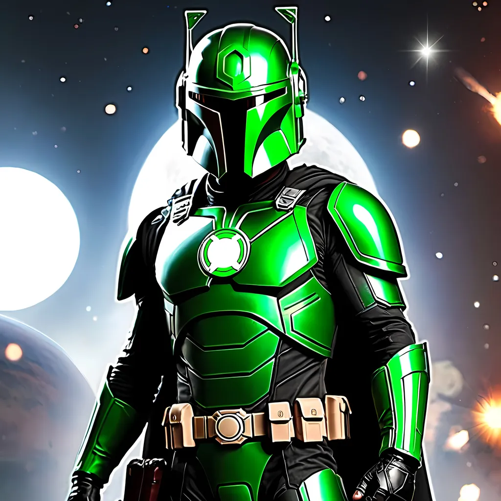 Prompt: Green Lantern Mandalorian