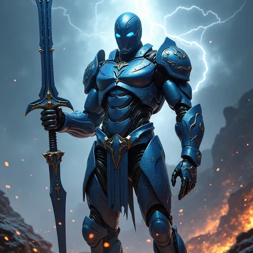 Prompt: A formidable warrior cyborg, Battle scars and marks of past villainy, now overlaid with symbols of heroism and snakes, representing rebirth and transformation.  embodying both a superhero and a redeemed former villain, exuding an aura of power and redemption.   Standing heroically amidst a stormy battlefield, with lightning illuminating the fractal designs on the armor. The character, adorned with intricately designed armor that features a hybrid of Damascus steel and fractal art patterns, stands poised for battle. The armor's fractal designs shimmer with a mystical energy, merging beautifully with the Damascus steel’s distinctive water-like patterns. His/her piercing snake-like eyes reflect an intense and focused determination. Snakes are an integral part of his/her design, with serpent tattoos coiling around muscular arms and legs, and snake motifs etched into the armor and weaponry. A massive, fractal-designed sword or staff with Damascus steel accents adds to the character's menacing and heroic presence. The overall image is ultra-high definition, with sharp focus on the intricate details, natural lighting, and realistic textures, ensuring the art is neither anime nor comic book style.