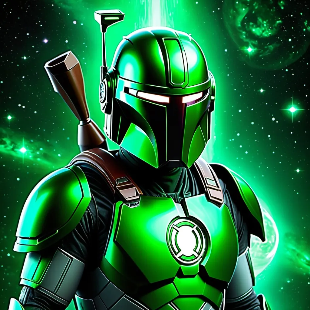 Prompt: Green Lantern Mandalorian