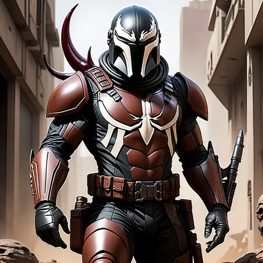 Prompt: Venom as a Mandalorian