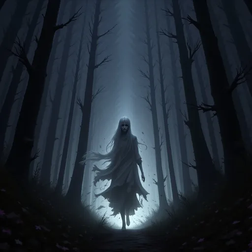 Prompt: 
a terrifying female apparition 