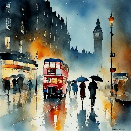 Prompt: <mymodel>a rainy night in London