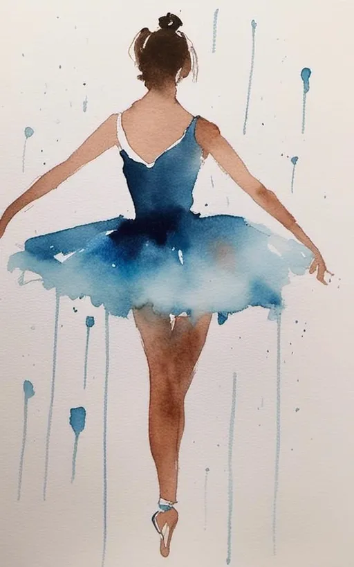 Prompt: <mymodel>a loose watercolor sketch of a young woman wearing a ballerina's tutu 