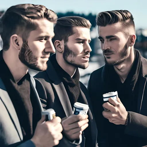 Prompt: one good looking men l enjoying a snus break 
