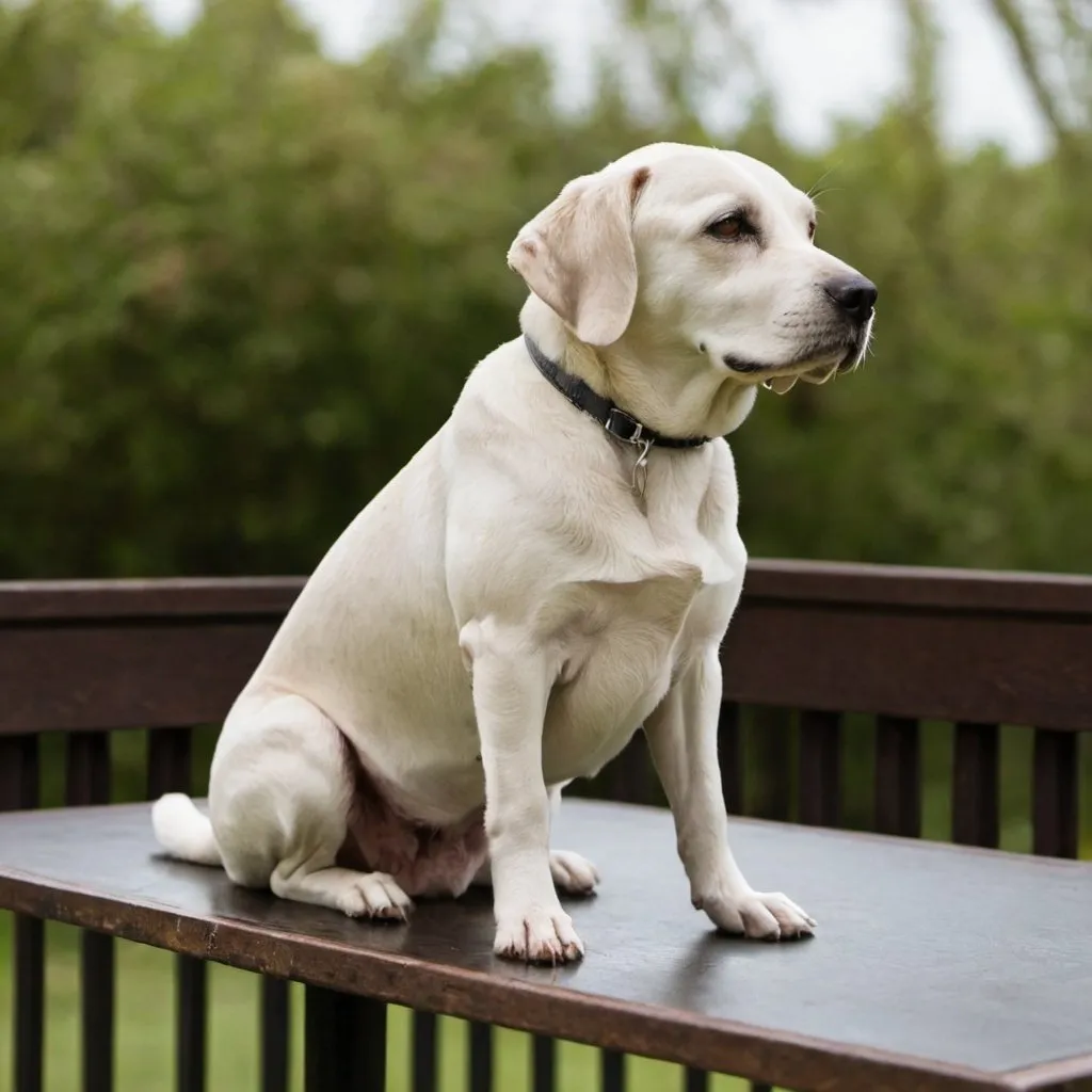 Prompt: A dog sitting on a table