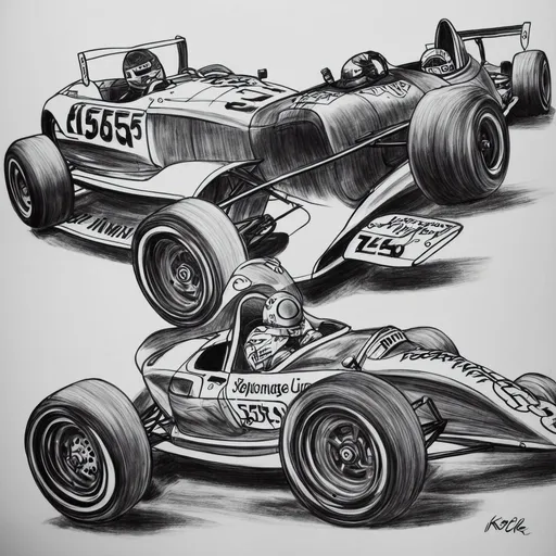 Prompt: race cars