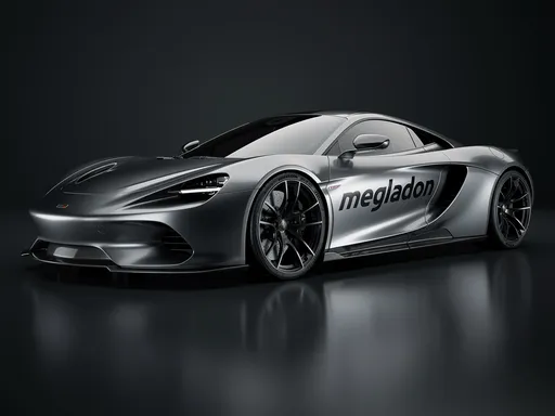 Prompt: a car with good aerodynamics like AND writen megladon

