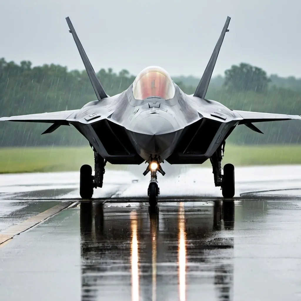 Prompt: F-22 in the rain


