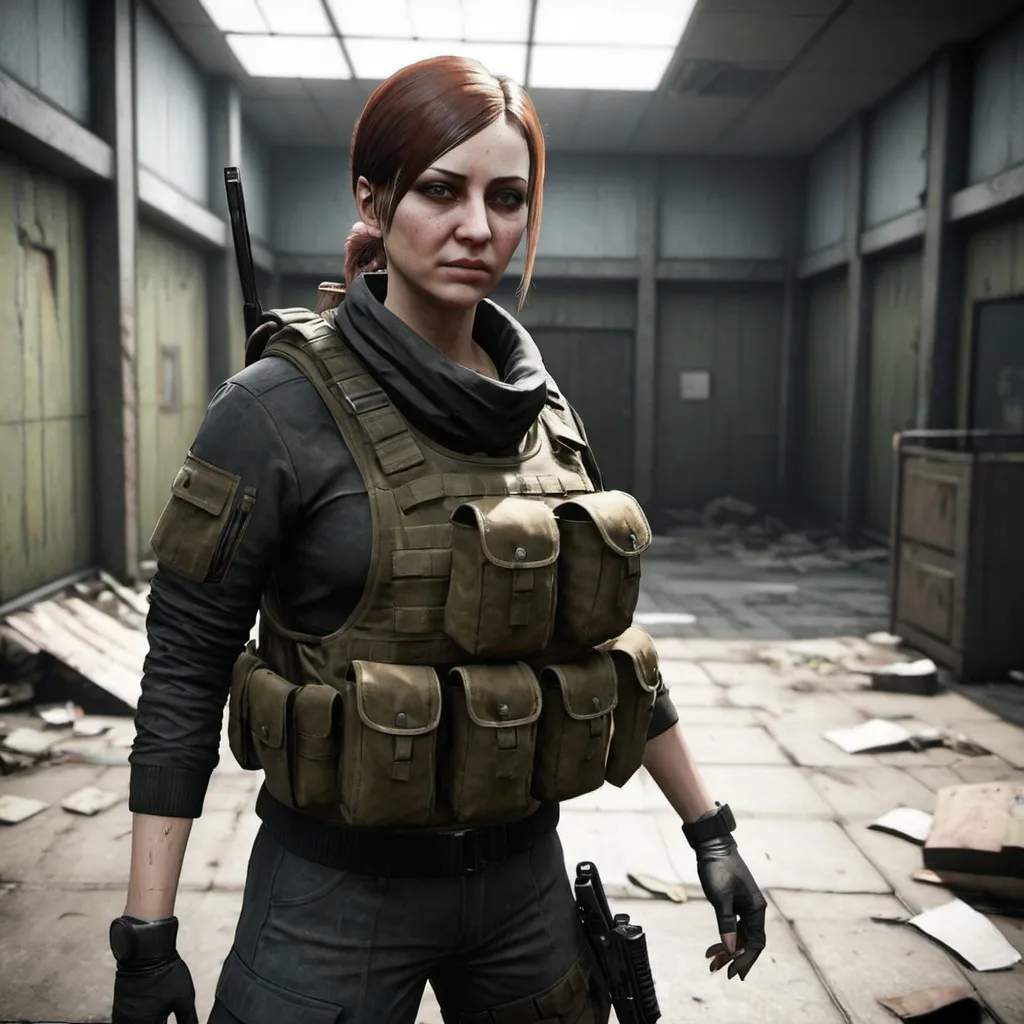 Prompt: escape tarkov accion women
