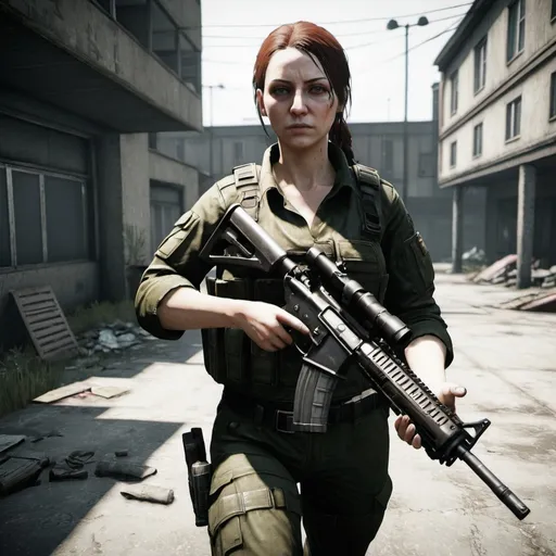 Prompt: escape tarkov accion women
