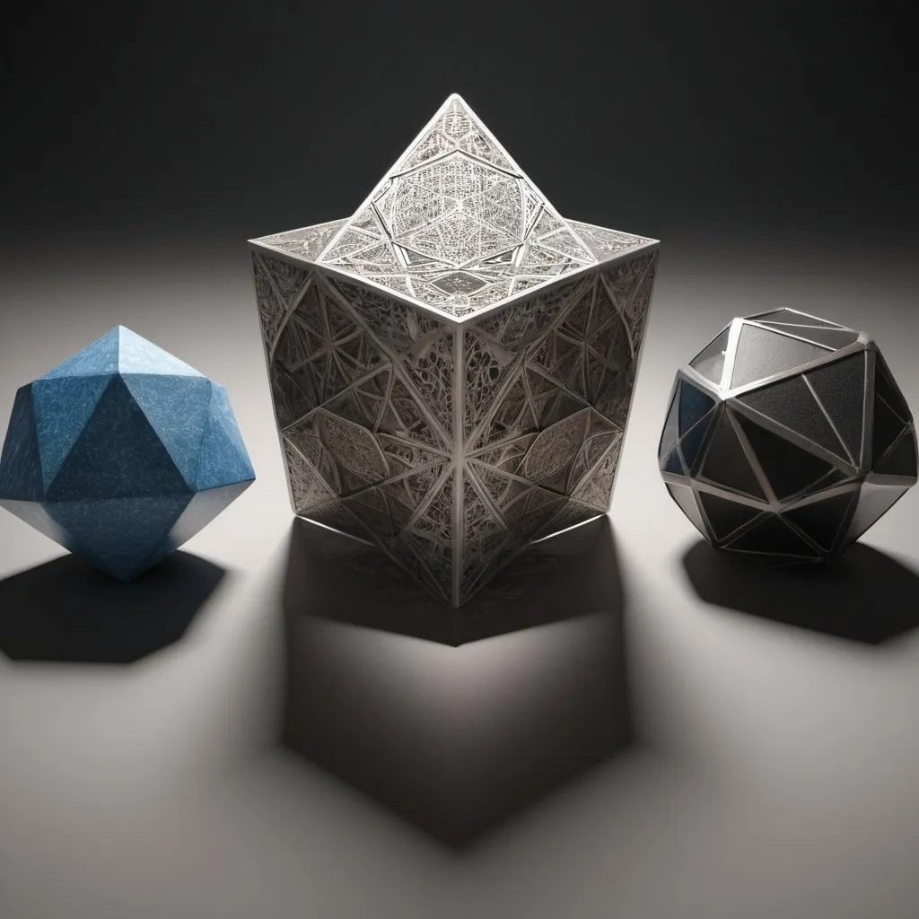 Prompt: Platonic solids. 8K. UHD. Photorealistic. Super detailed.