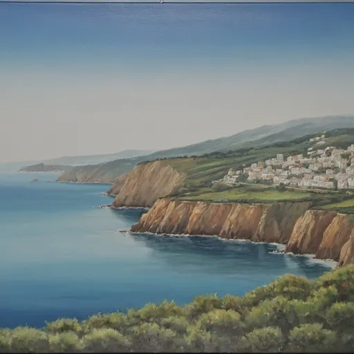 Prompt: A painting of a sea view