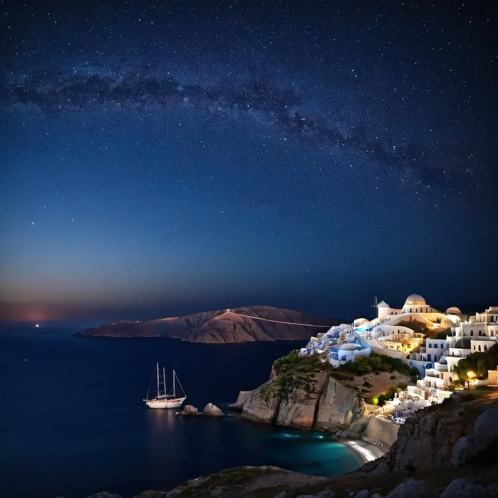 Prompt: greece night stars
