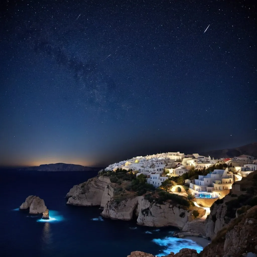 Prompt: greece night stars
