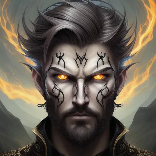 Prompt: high quality, Fantasy style, male, eldritch hero, exuding power, and summoning eldritch energies, highly detailed face