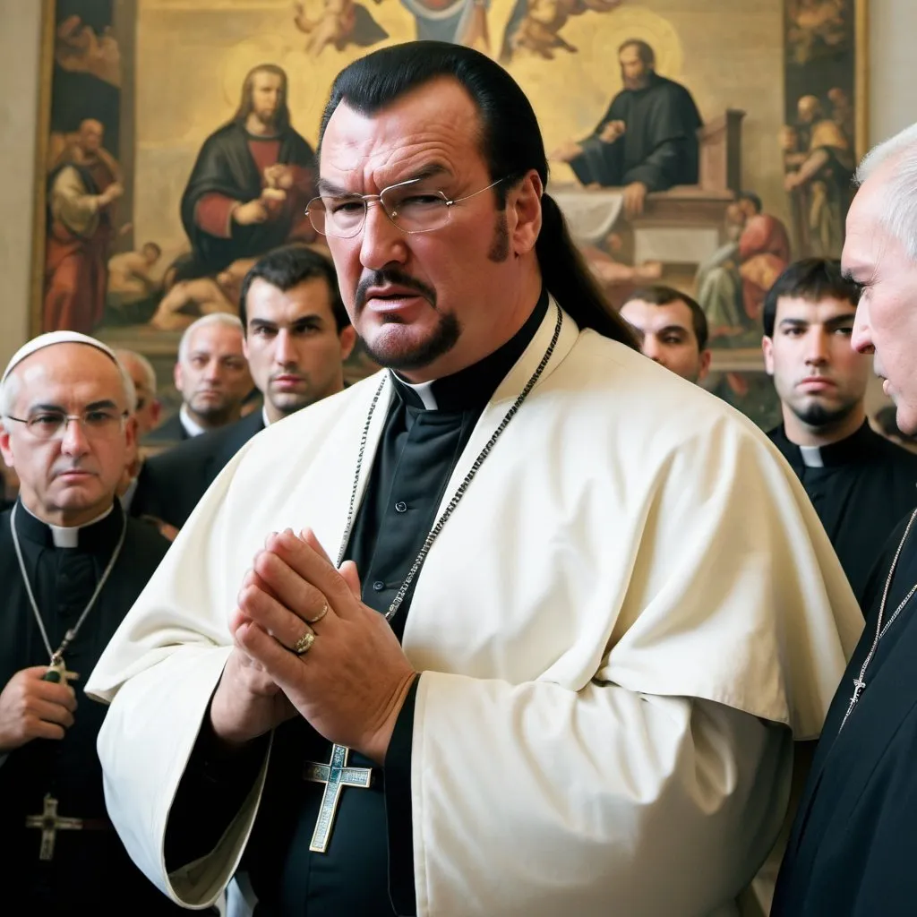 Prompt: steven seagal overthrowing the vatican