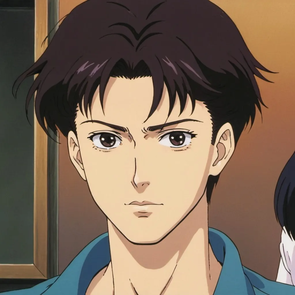 Prompt: 1990s anime screencap, a handsome 18 year old male with a model face anime scene