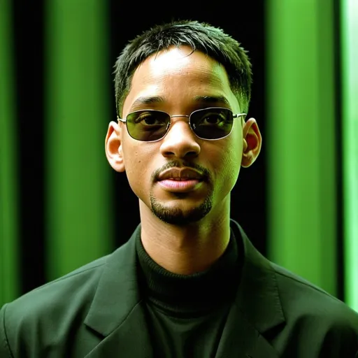 Prompt: Will Smith as Morpheus in 1999 Matrix. In the image he is 30 years old. 