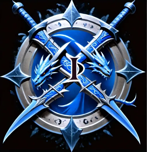 Prompt: baldurs gate 3 class icon, dragon, crossed swords behind icon