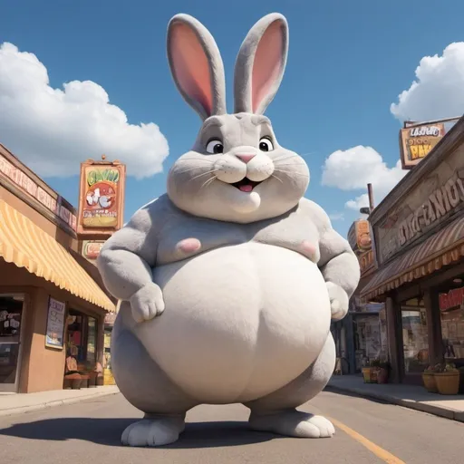 Prompt: big fat gigantic rabbit cartoon big chungus