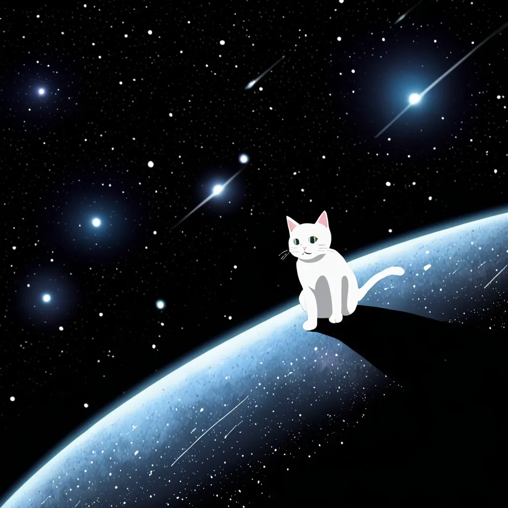 Prompt: Lonely cat in space