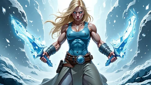 Prompt:  @lbK8EQWu1r8WEqH2g1L6 is wielding Ice daggers. 