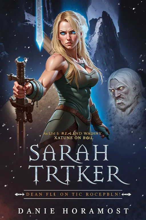 Prompt: @lbK8EQWu1r8WEqH2g1L6 A muscular female warrior wielding a sword made of shimmering ice, standing in a dynamic combat stance. She is positioned in a rugged, icy landscape with jagged glaciers and snow-covered rocks. Her intense gaze is focused forward, with her body twisted slightly as if ready to strike. Her armor is sleek and functional, with frost accents that glisten in the cold light. Bright, cold illumination from the icy sword casts a bluish glow on her skin and surroundings. Snowflakes swirl around her, and a faint mist rises from the icy ground, emphasizing the frigid environment. The scene is captured from a slightly low angle, highlighting her powerful stance and the sharp edges of her icy weapon, with dramatic lighting that enhances the tension and motion.
