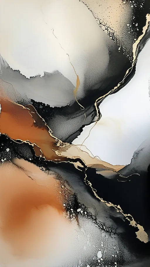 Prompt: rolling hills earthtones minimalist broad brush strokes black and white suminagashi marble art, ink wash watercolor, abstract flourishes, minimalist digital art by Irakli Nadar, artistic painterly