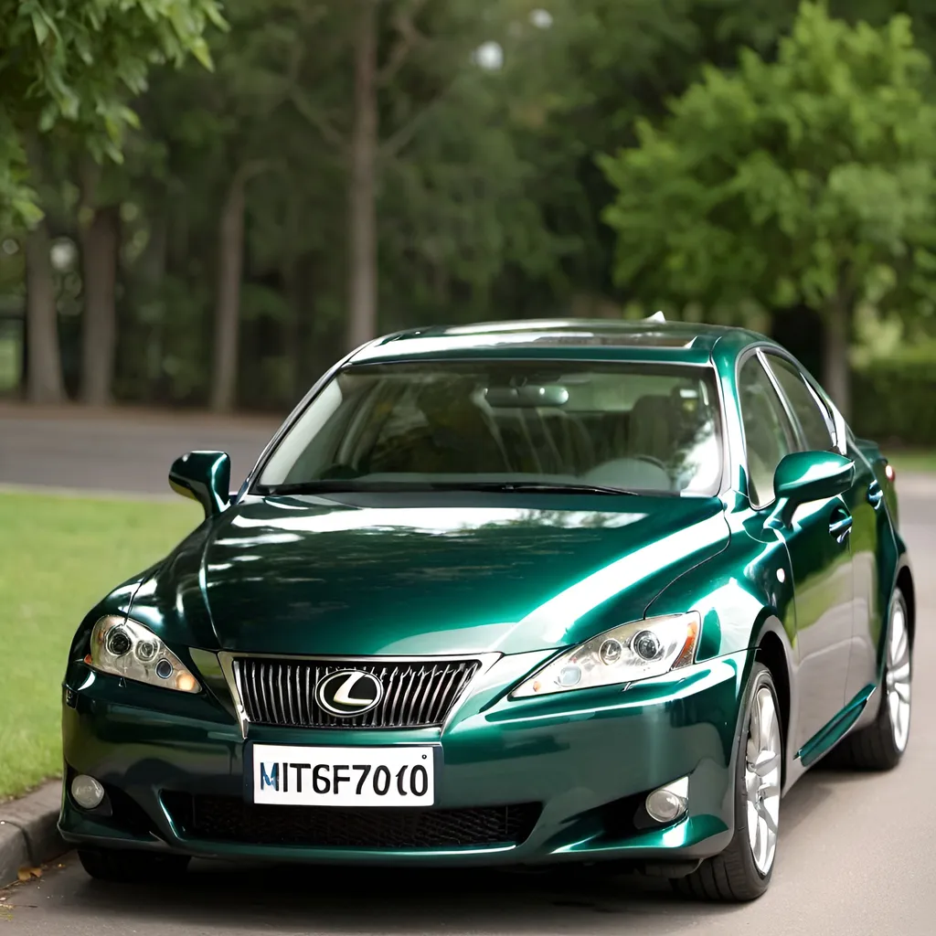 Prompt: Lexus is250 2006 in satin dark green