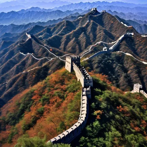 Prompt: Chinese Great Wall, professional photograph, 64K seen from space