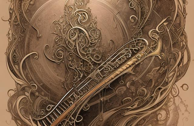 Prompt: Fantasy illustration of a music staff tattoo, magical and ornate, swirling musical notes, ethereal and mystical, luminescent glow, high quality, fantasy, detailed linework, magical, ornate, swirling, ethereal, luminescent glow, tattoo design, fantasy style