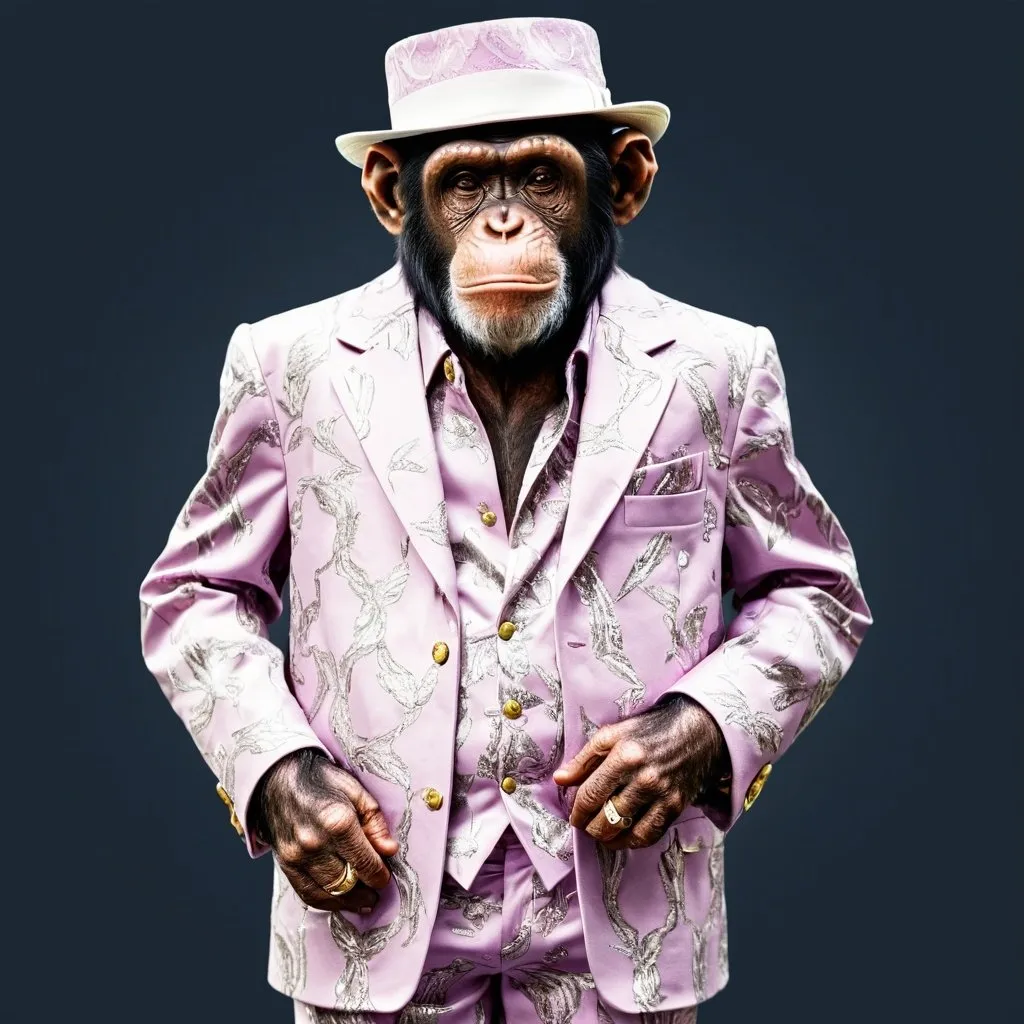 Prompt: A Pimp Name Chimp Fullbody 