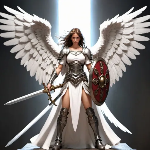 Prompt: angel, sword and shield
