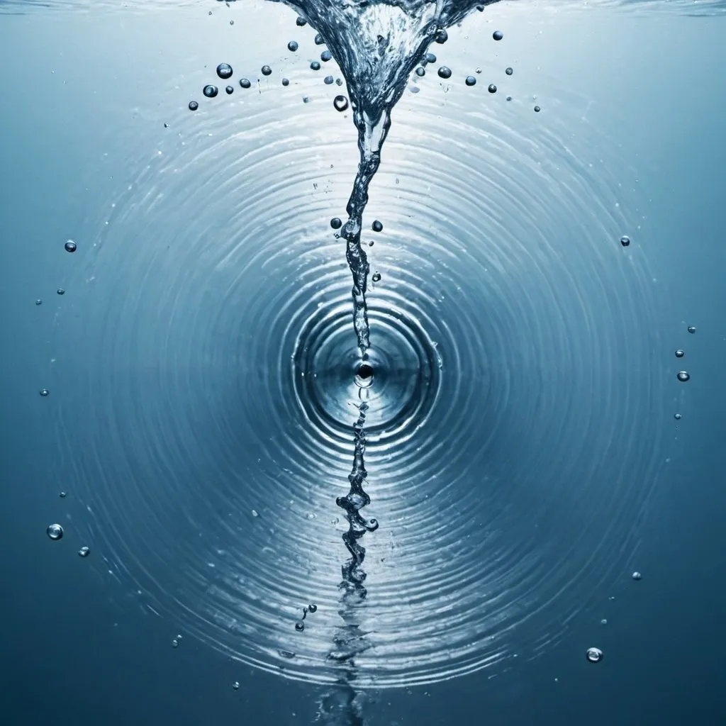 Prompt: Water is dancing to hypnotic music and making a big splash in the center of the image.