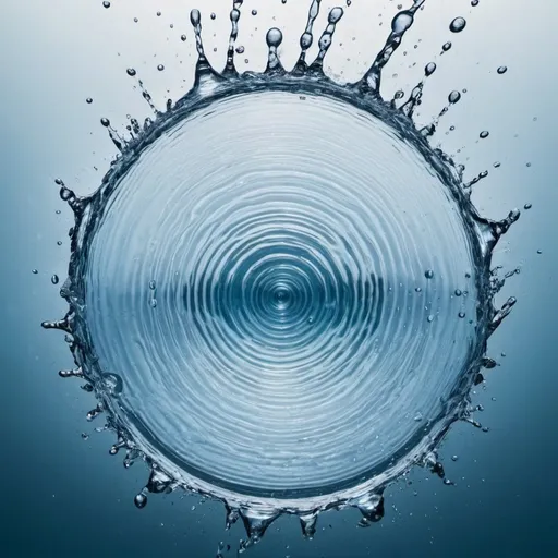 Prompt: Water is dancing to hypnotic music and making a big splash in the center of the image.