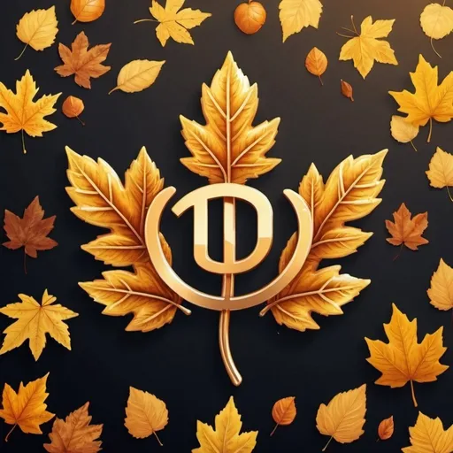 Prompt: Making a shiny golden logo from autumn leaves with the name Studio Music