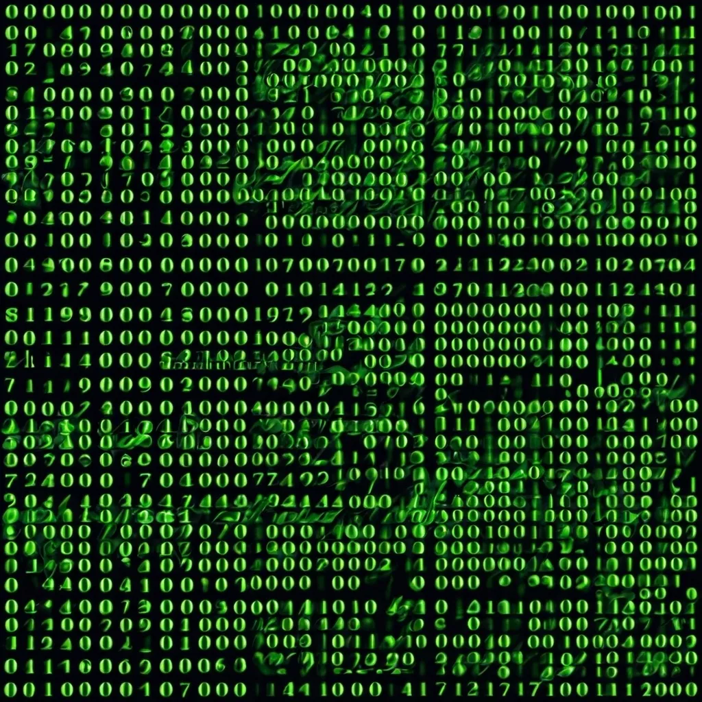 Prompt: Matrix style image with binary code

