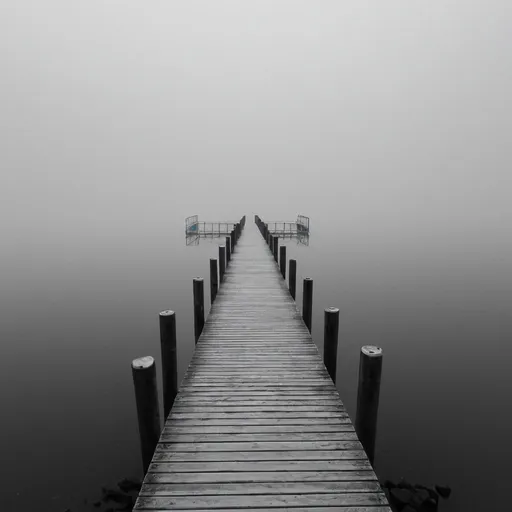 Prompt: jetty going out in nothingness