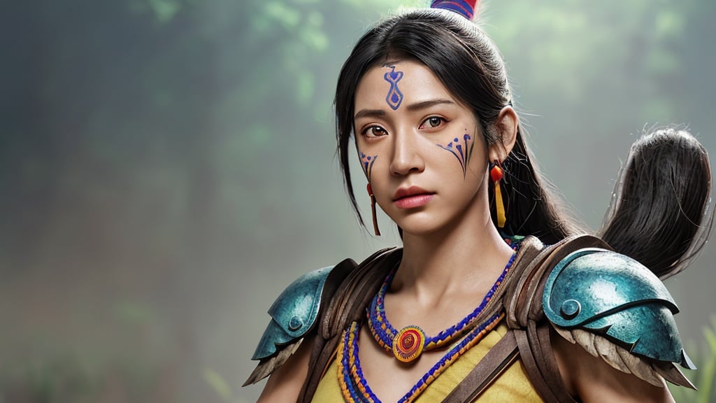 Prompt: generate  picture of  maya Style hyperrealistic  maya warrior,  highly detailed, COMPLEMENTARY color, high detail,  , HDR, UHD, 8k, perfect 