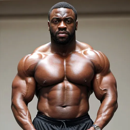 Prompt: Big and muscley black 
man 