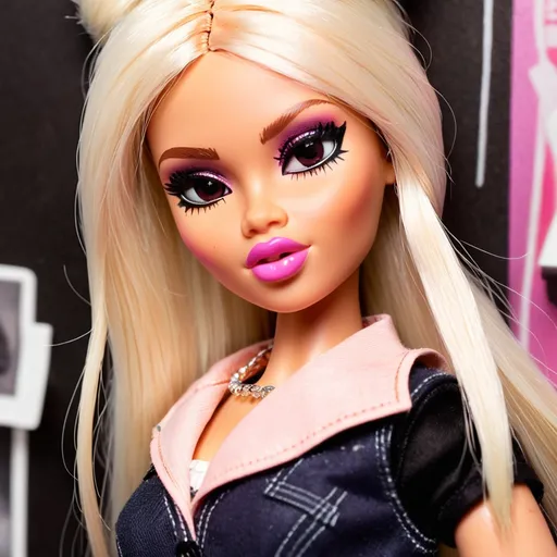 Prompt: A Bratz doll dressed in the latest fashion trends.