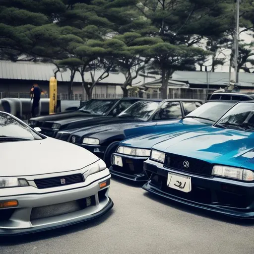 Prompt: japanese car meet